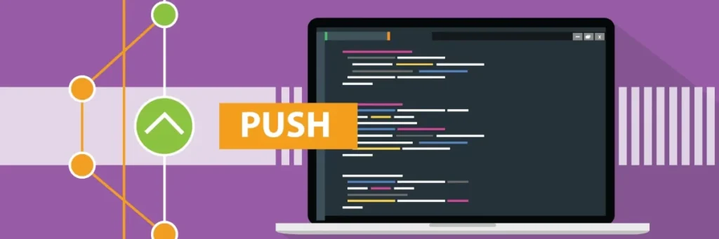 Git push command programming technology code repository online cloud.